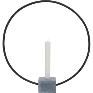BOLTZE свещник  Конго, кръгъл, с основа в бетонен вид