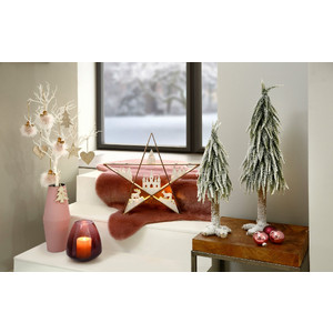 Декоративно коледно дърво за домашен декор, елха, (комплект, 2 броя), с декоративен сняг, височина около 53 см + 70 см