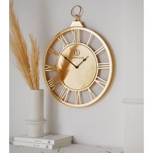Стенен часовник Leonique »Milea, gold« (XXL, кръгъл, Ø 58 см, изработен от метал, римски цифри)