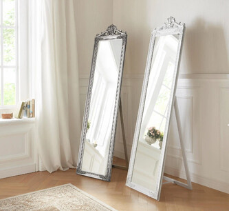 Декоративно огледало Leonique , стоящо огледало  »King« сребрист цвят